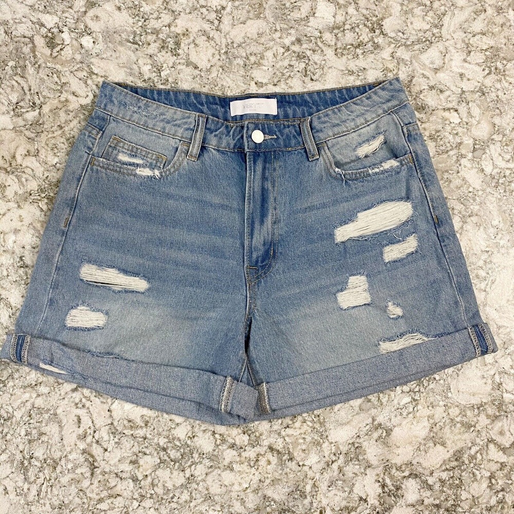 Vervet High Rise Distressed Denim Jean Shorts Women’s Size Large